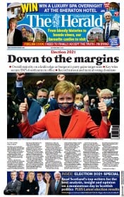 The Herald (UK) Newspaper Front Page for 8 May 2021