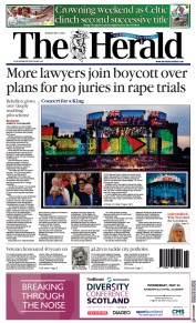 The Herald (UK) Newspaper Front Page for 8 May 2023