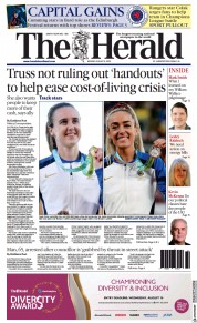 The Herald (UK) Newspaper Front Page for 8 August 2022