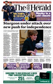 The Herald (UK) Newspaper Front Page for 8 September 2021