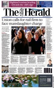 The Herald front page for 8 September 2023