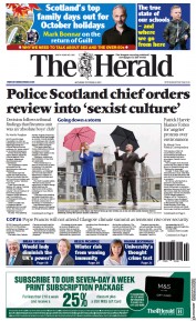 The Herald (UK) Newspaper Front Page for 9 October 2021