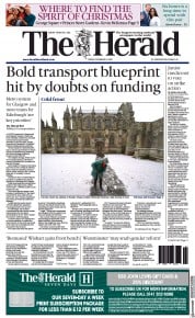 The Herald front page for 9 December 2022