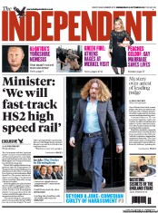 The Independent (UK) Newspaper Front Page for 10 October 2012