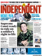The Independent (UK) Newspaper Front Page for 10 November 2012