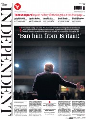 The Independent (UK) Newspaper Front Page for 10 December 2015