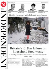 The Independent (UK) Newspaper Front Page for 10 January 2017