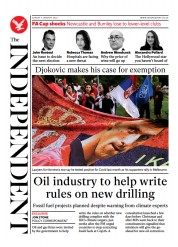 The Independent (UK) Newspaper Front Page for 10 January 2022