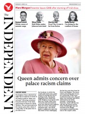 The Independent (UK) Newspaper Front Page for 10 March 2021