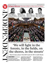 The Independent (UK) Newspaper Front Page for 10 March 2022