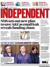 The Independent (UK) Newspaper Front Page for 10 May 2013