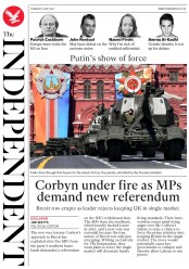 The Independent (UK) Newspaper Front Page for 10 May 2018