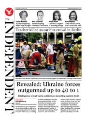 The Independent (UK) Newspaper Front Page for 10 June 2022