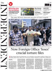 The Independent (UK) Newspaper Front Page for 10 July 2014