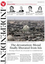 The Independent (UK) Newspaper Front Page for 10 July 2017