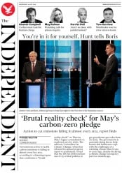 The Independent (UK) Newspaper Front Page for 10 July 2019