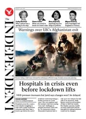 The Independent (UK) Newspaper Front Page for 10 July 2021
