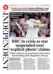 The Independent (UK) Newspaper Front Page for 10 July 2023