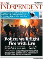 The Independent Newspaper Front Page (UK) for 10 August 2011