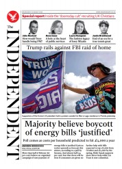 The Independent (UK) Newspaper Front Page for 10 August 2022