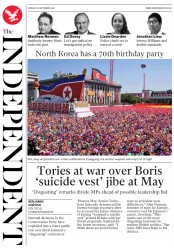 The Independent (UK) Newspaper Front Page for 10 September 2018