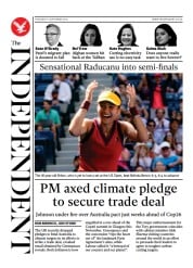 The Independent (UK) Newspaper Front Page for 10 September 2021