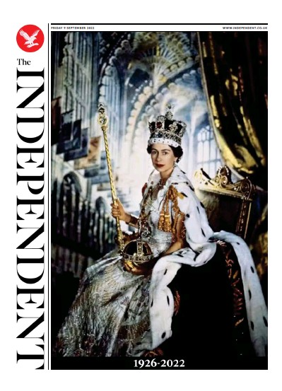 The Independent Newspaper Front Page (UK) for 10 September 2022