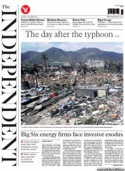 The Independent (UK) Newspaper Front Page for 11 November 2013