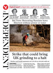 The Independent (UK) Newspaper Front Page for 11 November 2022