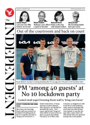 The Independent front page for 11 January 2022
