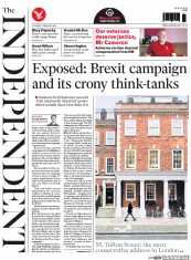 The Independent (UK) Newspaper Front Page for 11 February 2016