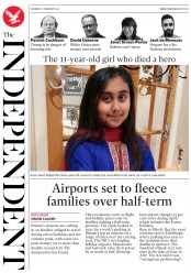 The Independent (UK) Newspaper Front Page for 11 February 2017