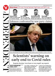 The Independent (UK) Newspaper Front Page for 11 February 2022