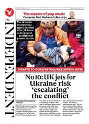 The Independent (UK) Newspaper Front Page for 11 February 2023
