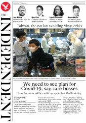 The Independent (UK) Newspaper Front Page for 11 March 2020