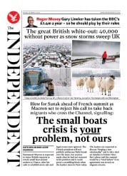 The Independent (UK) Newspaper Front Page for 11 March 2023