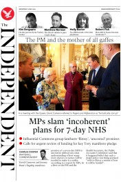 The Independent (UK) Newspaper Front Page for 11 May 2016
