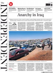 The Independent (UK) Newspaper Front Page for 11 June 2014