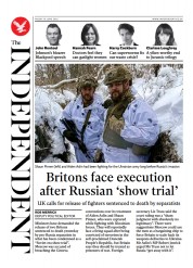The Independent (UK) Newspaper Front Page for 11 June 2022