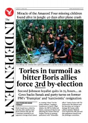 The Independent (UK) Newspaper Front Page for 11 June 2023