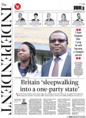 The Independent (UK) Newspaper Front Page for 11 August 2015