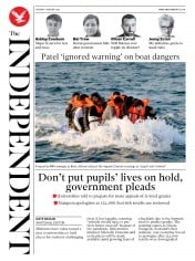 The Independent (UK) Newspaper Front Page for 11 August 2020