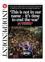 The Independent front page for 11 August 2025