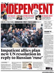 The Independent (UK) Newspaper Front Page for 11 September 2013
