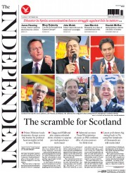 The Independent Newspaper Front Page (UK) for 11 September 2014