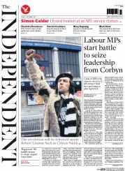 The Independent (UK) Newspaper Front Page for 11 September 2015