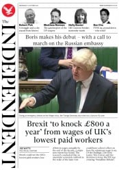 The Independent (UK) Newspaper Front Page for 12 October 2016