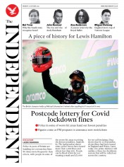 The Independent (UK) Newspaper Front Page for 12 October 2020