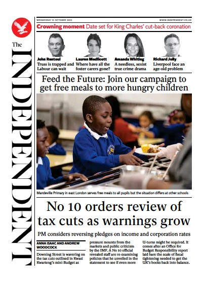 The Independent Newspaper Front Page (UK) for 12 October 2022