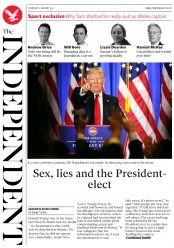 The Independent (UK) Newspaper Front Page for 12 January 2017